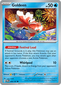 Pokemon TCG Scarlet & Violet expansion Twilight Masquerades. Goldeen common card.