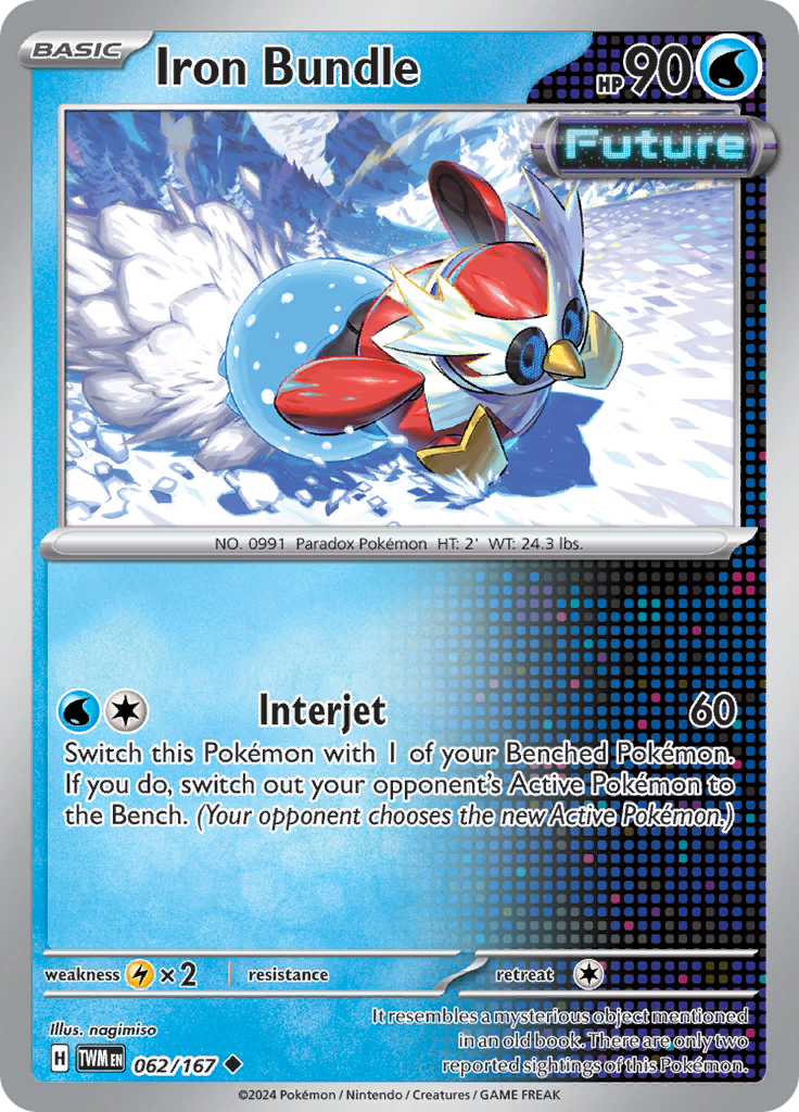 Pokemon TCG Scarlet & Violet expansion Twilight Masquerades. Iron Bundle uncommon card.