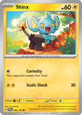 Pokemon TCG Scarlet & Violet expansion Twilight Masquerades. Shinx common card.