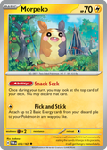 Pokemon TCG Scarlet & Violet expansion Twilight Masquerades. Morpeko uncommon card.