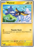 Pokemon TCG Scarlet & Violet expansion Twilight Masquerades. Wattrel common card.
