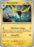 Pokemon TCG Scarlet & Violet expansion Twilight Masquerades. Kilowattrel uncommon card.