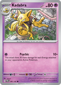 Pokemon TCG Scarlet & Violet expansion Twilight Masquerades. Kadabra common card.