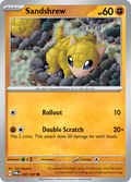 Pokemon TCG Scarlet & Violet expansion Twilight Masquerades. Sandshrew common card.