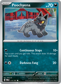 Pokemon TCG Scarlet & Violet expansion Twilight Masquerades. Poochyena common card.