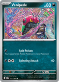Pokemon TCG Scarlet & Violet expansion Twilight Masquerades. Venipede common card.