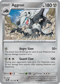 Pokemon TCG Scarlet & Violet expansion Twilight Masquerades. Aggron uncommon card.