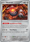 Pokemon TCG Scarlet & Violet expansion Twilight Masquerades. Heatran rare card.