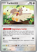 Pokemon TCG Scarlet & Violet expansion Twilight Masquerades. Farfetch'd common card.