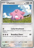 Pokemon TCG Scarlet & Violet expansion Twilight Masquerades. Chansey common card.