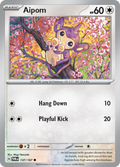 Pokemon TCG Scarlet & Violet expansion Twilight Masquerades. Aipom common card.