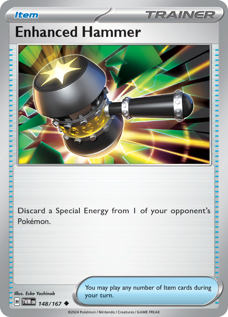 Pokemon TCG Scarlet & Violet expansion Twilight Masquerades. Enhanced Hammer uncommon card.
