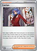 Pokemon TCG Scarlet & Violet expansion Twilight Masquerades. Lucian uncommon card.