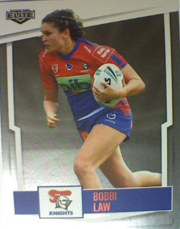 Bobbi Law from the Newcastle Knights from the NRLW insert series of 2022 NRL Elite trading cards.
