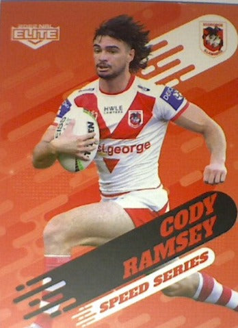 Cody Ramsey of the St George Illawarra Dragons Speed Series card from the 2022 NRL Elite trading card release.