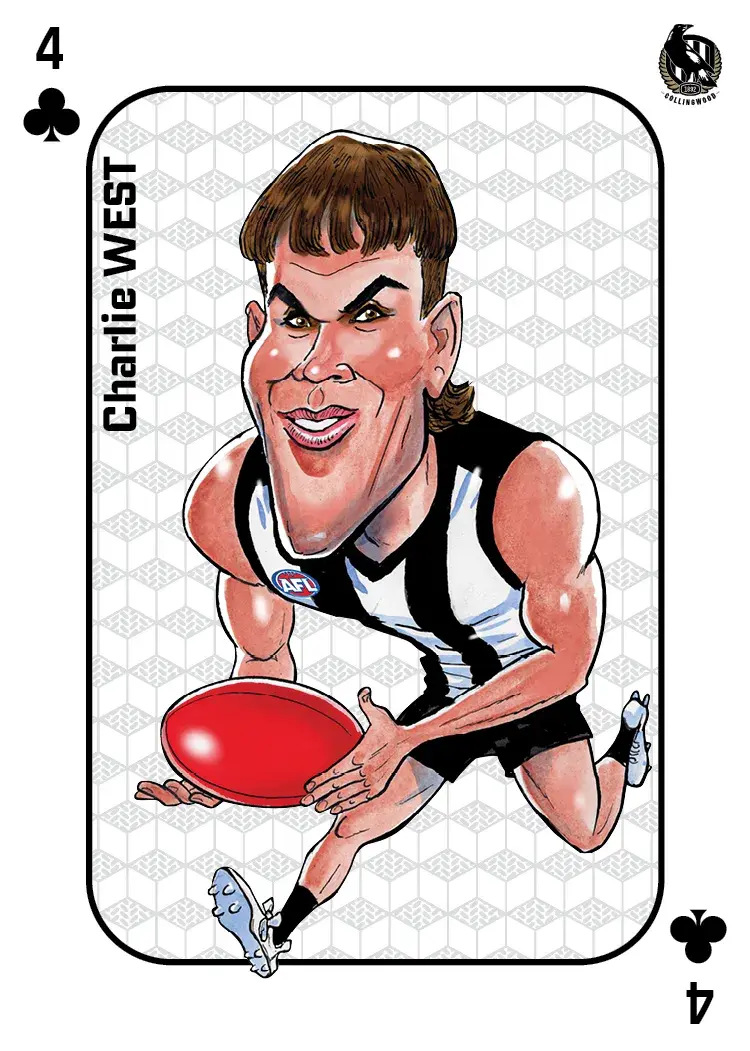 Teamcoach 2026 Rookie Wildcards Playing CardsW-04 Charlie West - Collingwood Magpies