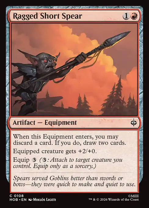 MTG - The Hobbit #108 Ragged Short Spear Common