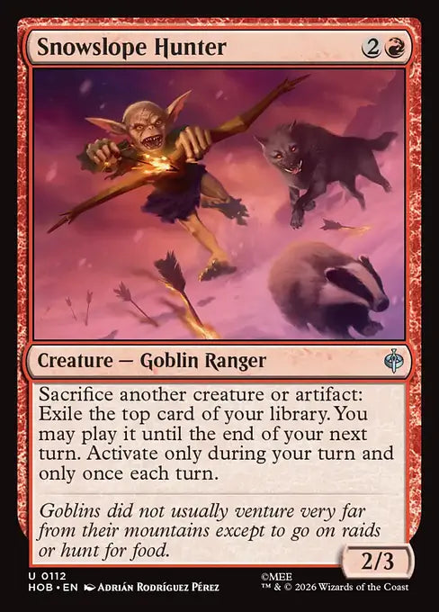 MTG - The Hobbit #112 Snowslope Hunter Uncommon