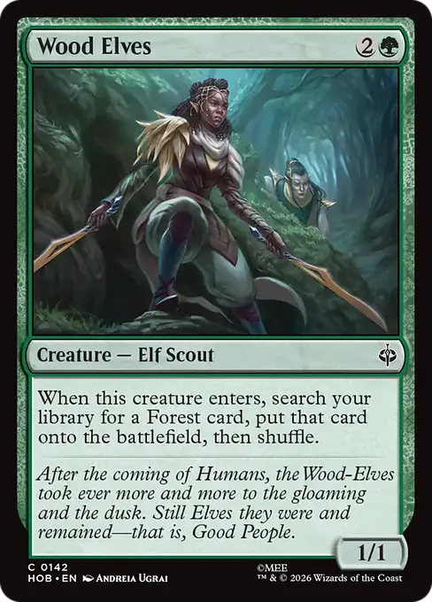 MTG - The Hobbit #142 Wood Elves Common