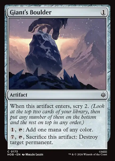 MTG - The Hobbit #173 Giant's Boulder Common