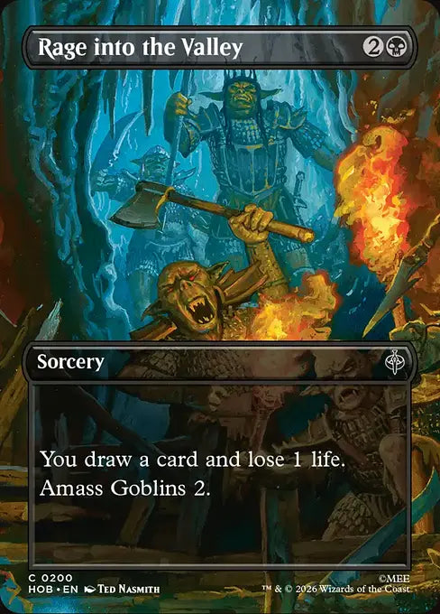 MTG - The Hobbit #200 Rage into the Valley Borderless Common