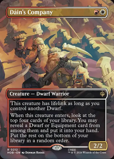 MTG - The Hobbit #212 Dáin's Company Borderless Rare