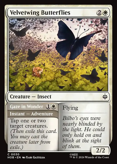 MTG - The Hobbit #030 Velvetwing Butterflies // Gaze in Wonder Common