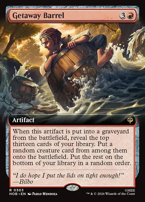 MTG - The Hobbit #303 Getaway Barrel Extended Art Rare