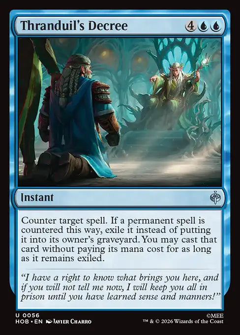 MTG - The Hobbit #056 Thranduil's Decree Uncommon
