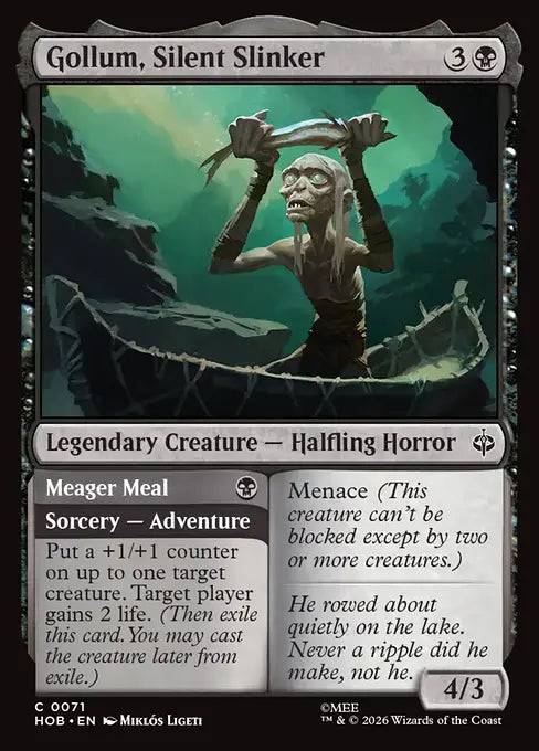 MTG - The Hobbit #071 Gollum, Silent Slinker // Meager Meal Common