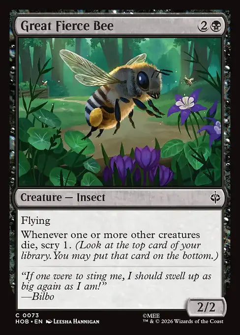 MTG - The Hobbit #073 Great Fierce Bee Common