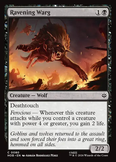 MTG - The Hobbit #080 Ravening Warg Common