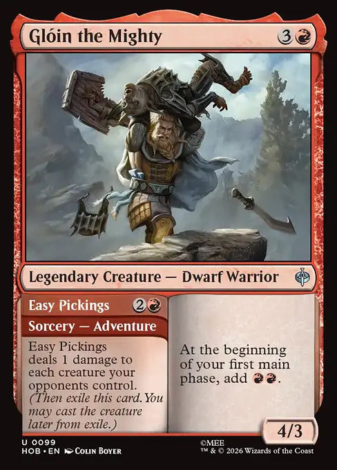 MTG - The Hobbit #099 Glóin the Mighty // Easy Pickings Uncommon