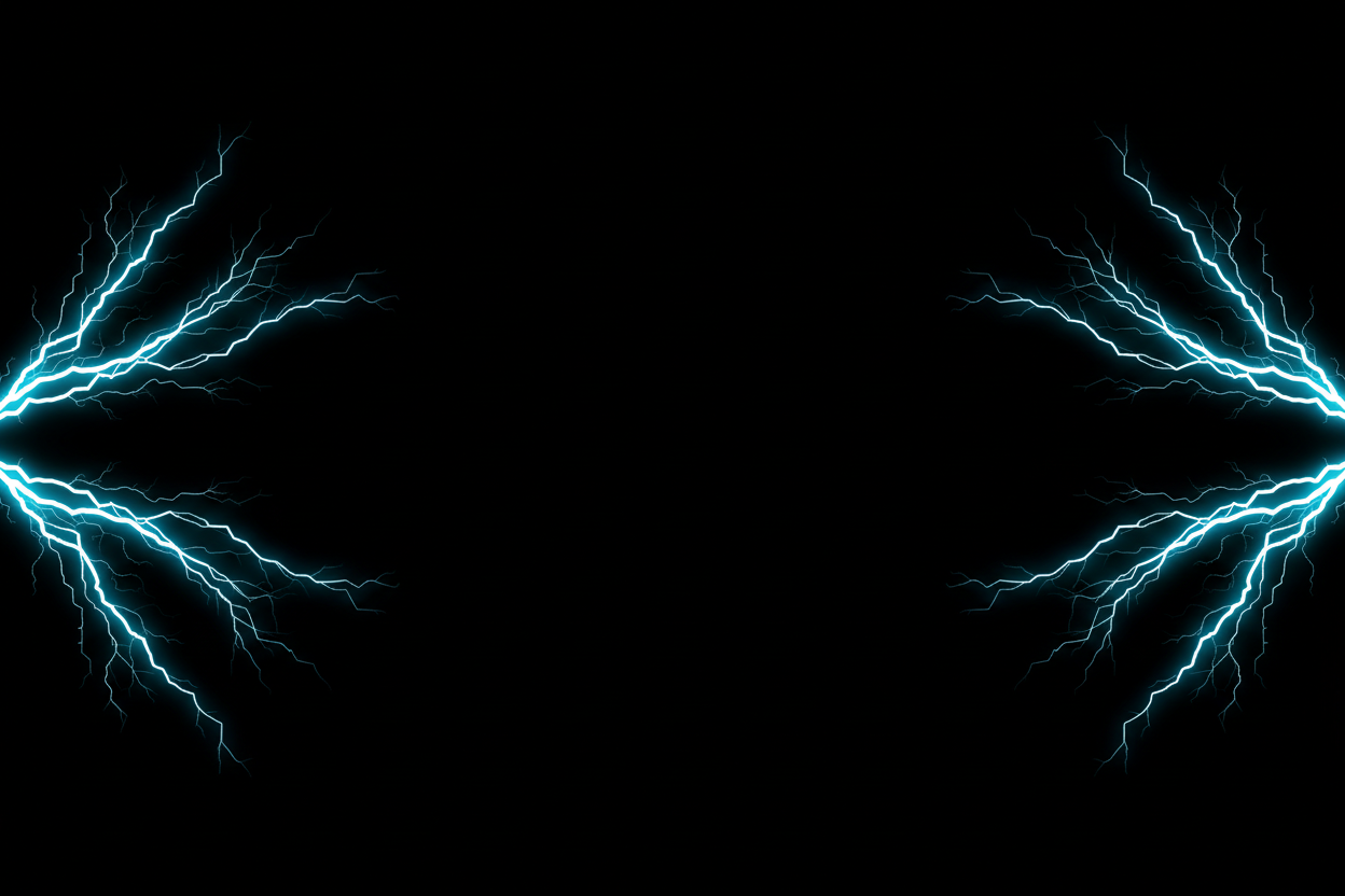 Lightning bolt background in cyan blue without center circle