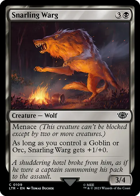 MTG - Tales of Middle Earth #109 Snarling Warg Common