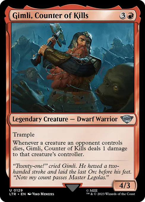 MTG - Tales of Middle Earth #129 Gimli, Counter of Kills Uncommon