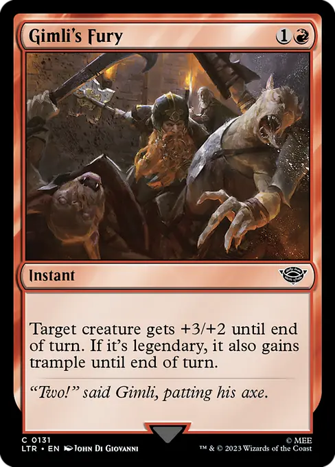 MTG - Tales of Middle Earth #131 Gimli's Fury Common