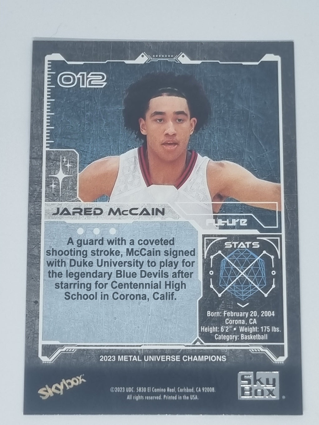 2023 Skybox Metal Universe Champions - #012 - Jared McCain
