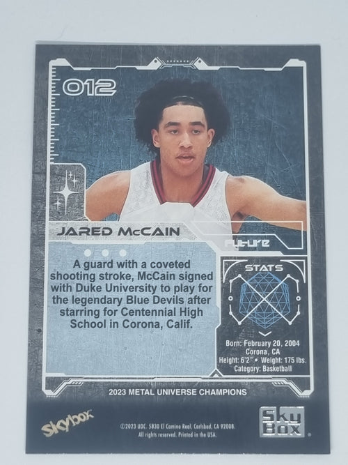 2023 Skybox Metal Universe Champions - #012 - Jared McCain