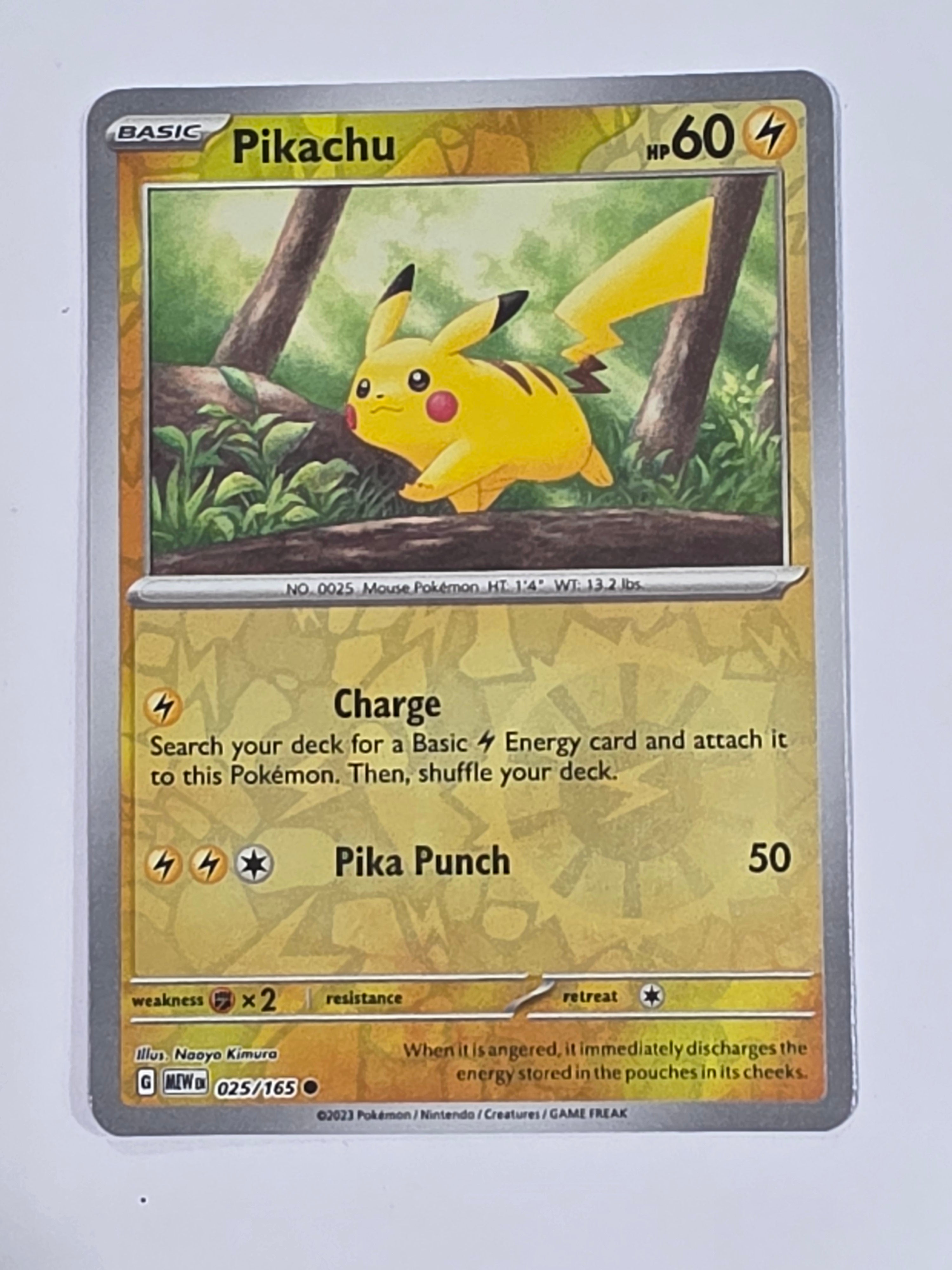 Pokemon TCG - Pokemon 151 - #025/165 - Reverse Holo - Pikachu - Common