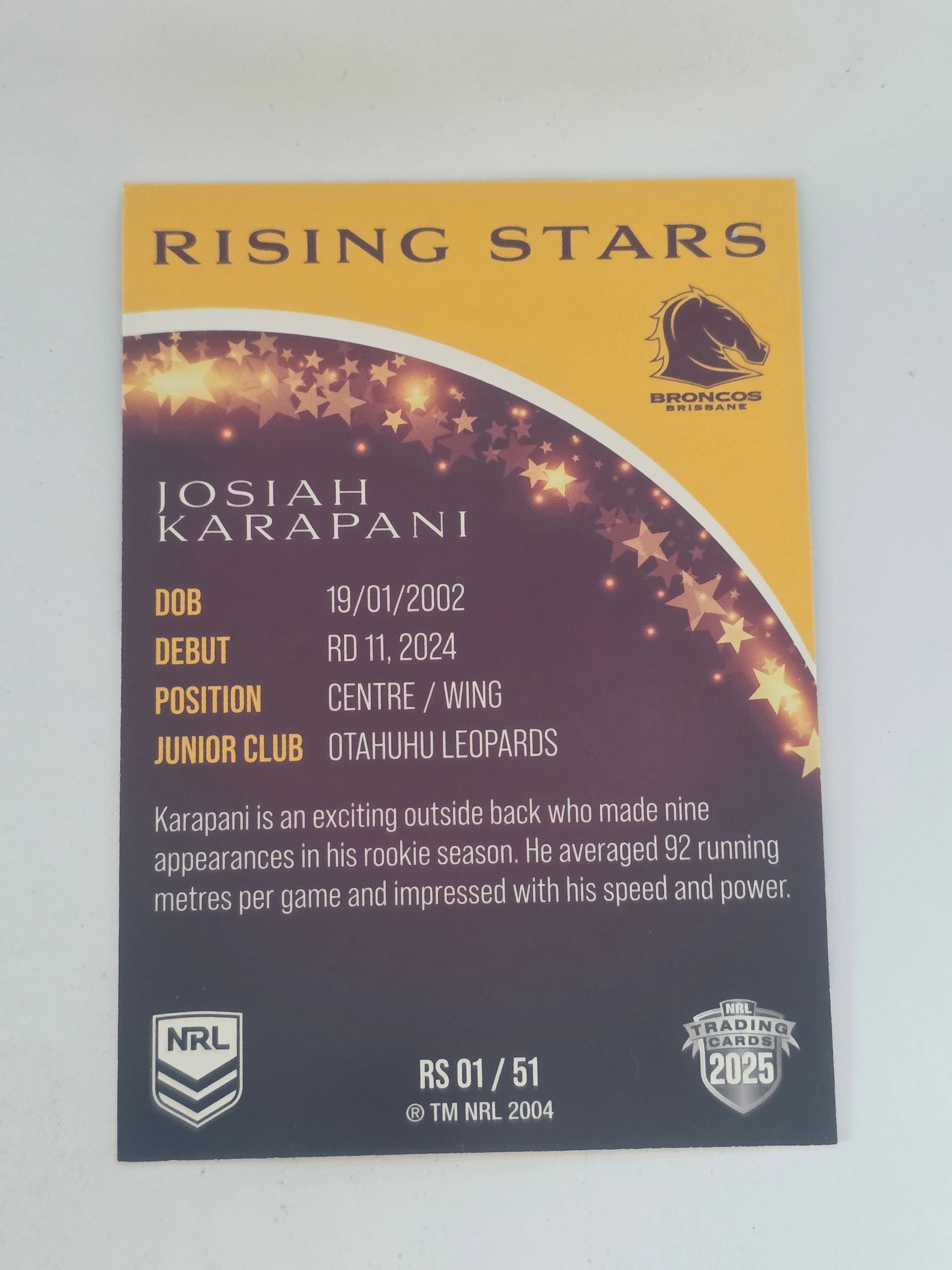 NRL 2025 Traders | Rising Stars | #RS1 | Josiah Karapani | Broncos
