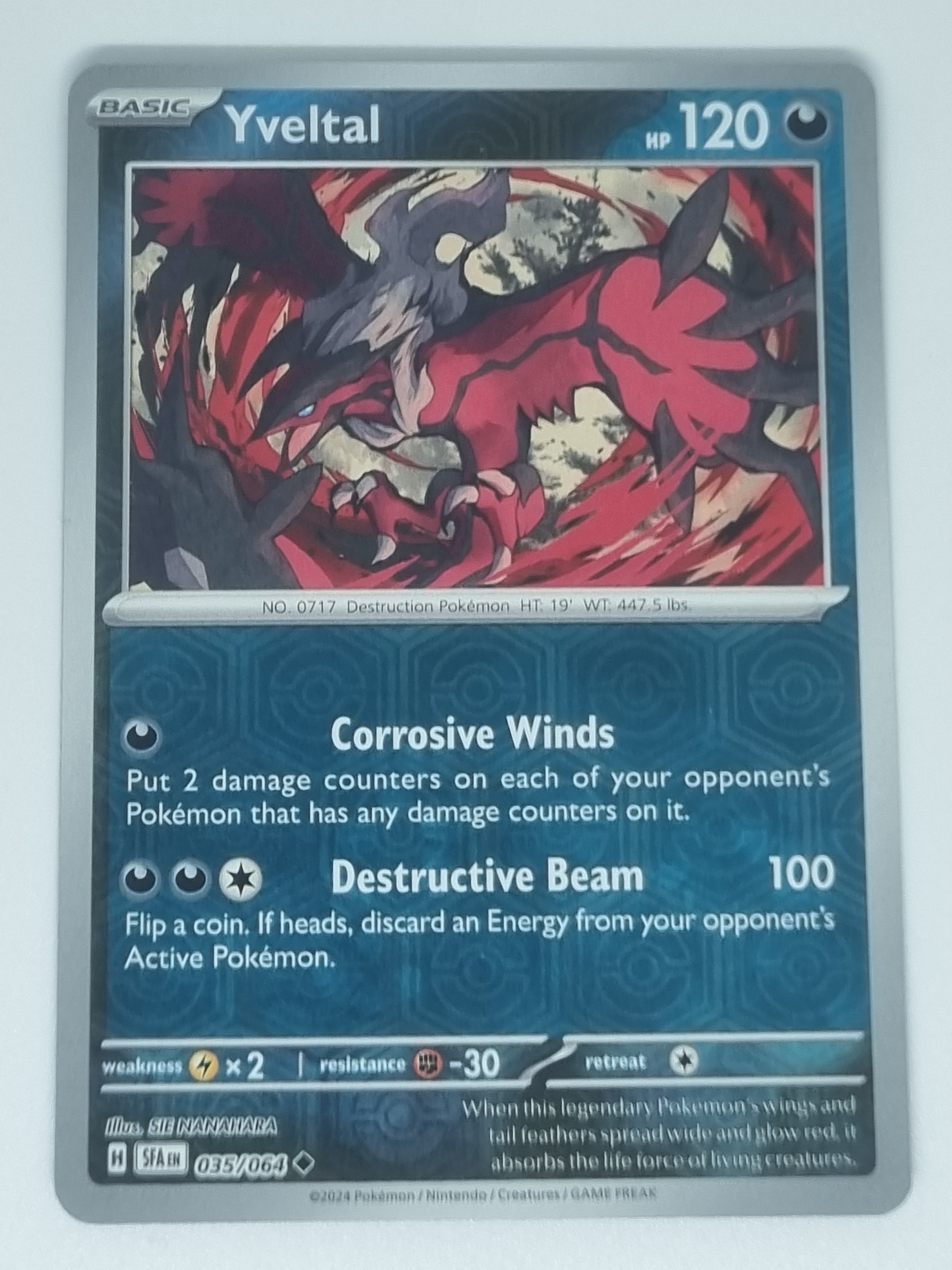 Pokemon TCG - Shrouded Fable - #035/064 - Yveltal - Reverse Holo - Uncommon