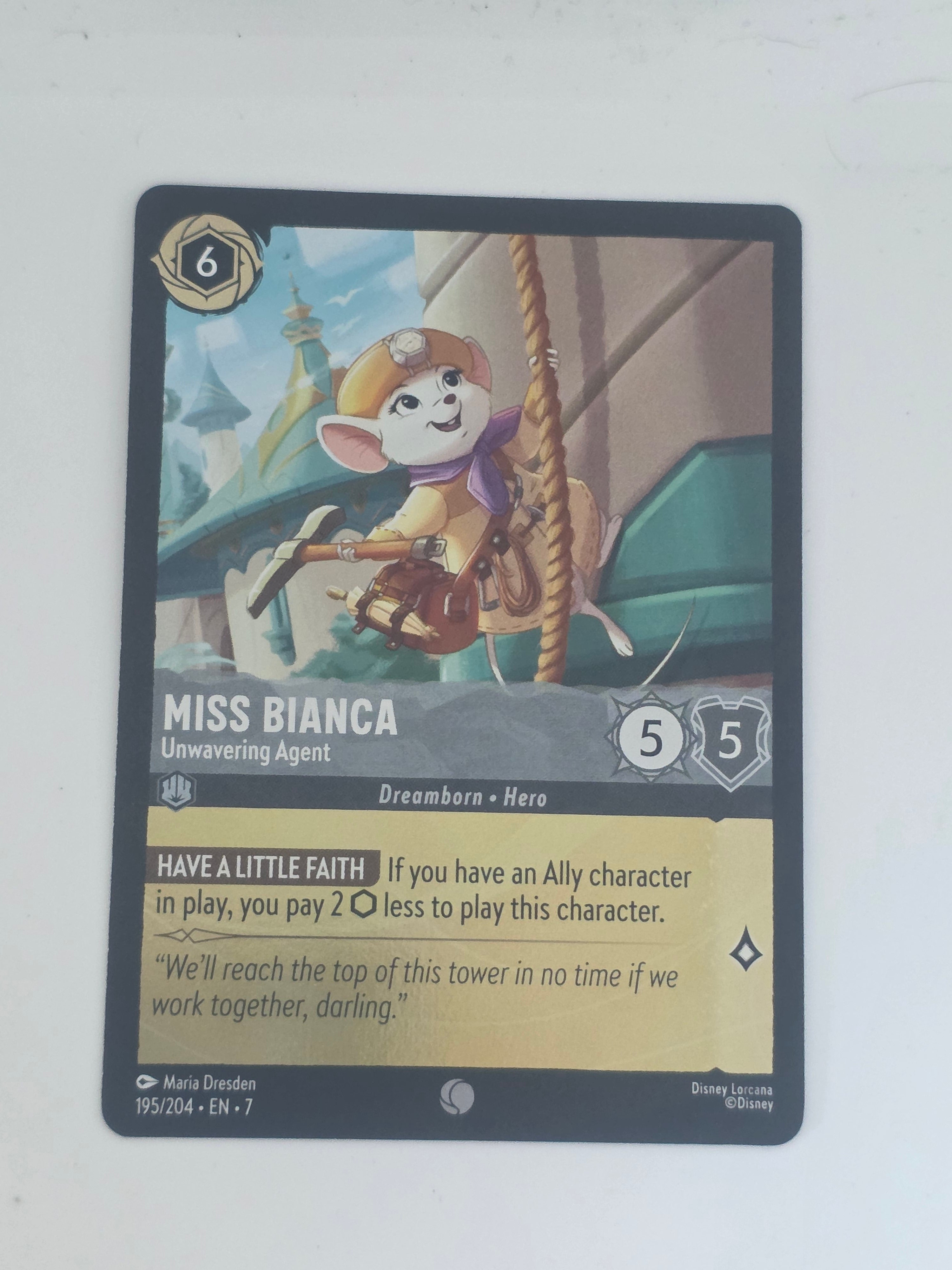 Lorcana Archazia's Island COLDFOIL #195/204 Miss Bianca Unwavering Agent Common