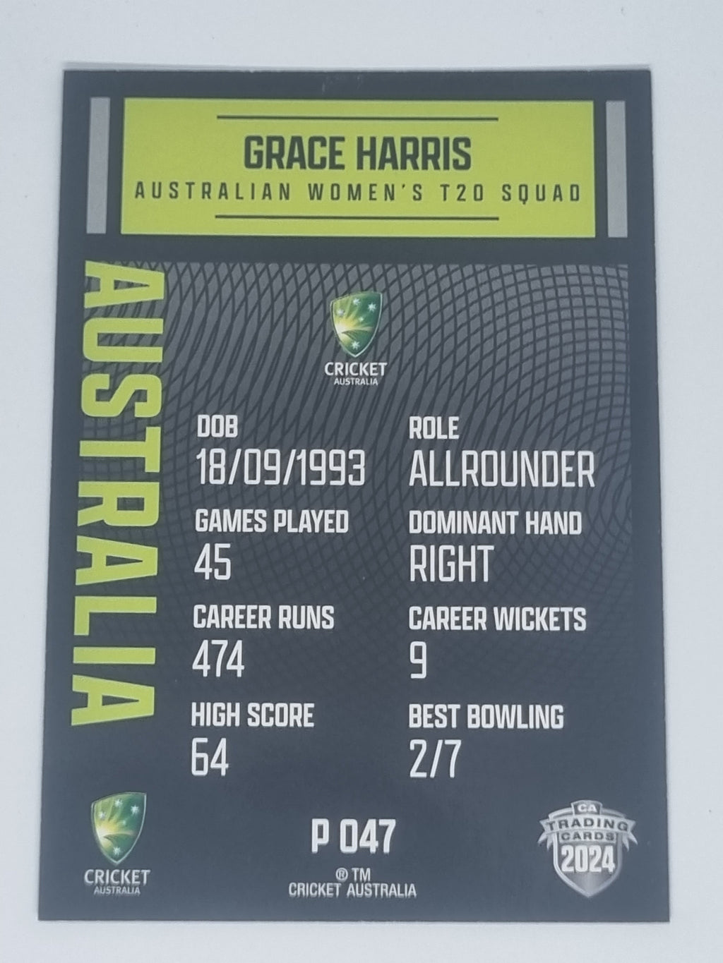 2024-25 LUXE Cricket Traders - Parallel - #P047 - Grace Harris - Aust T20