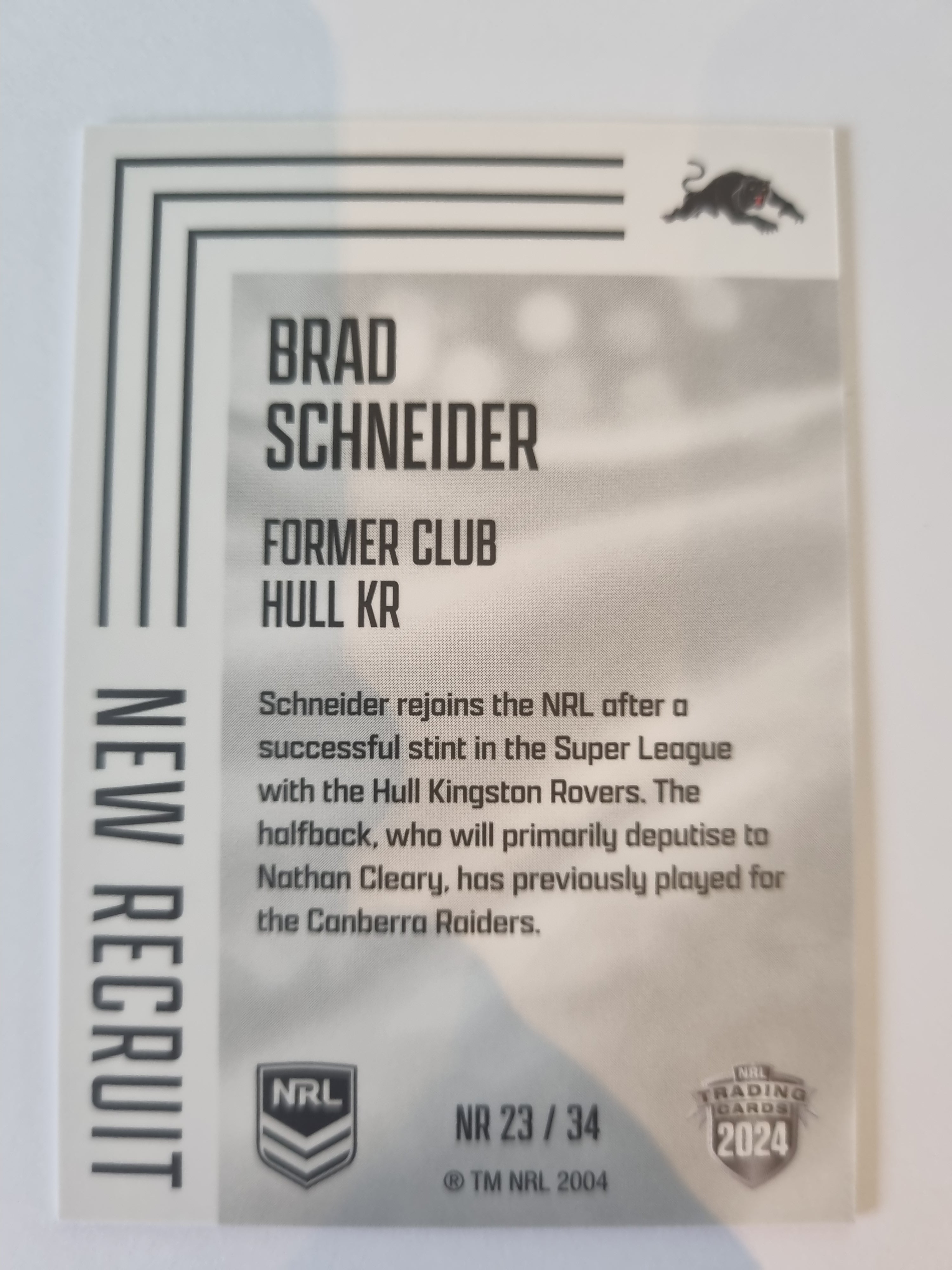 2024 Elite NRL - New Recruit - #NR23 - Brad Schneider - Panthers