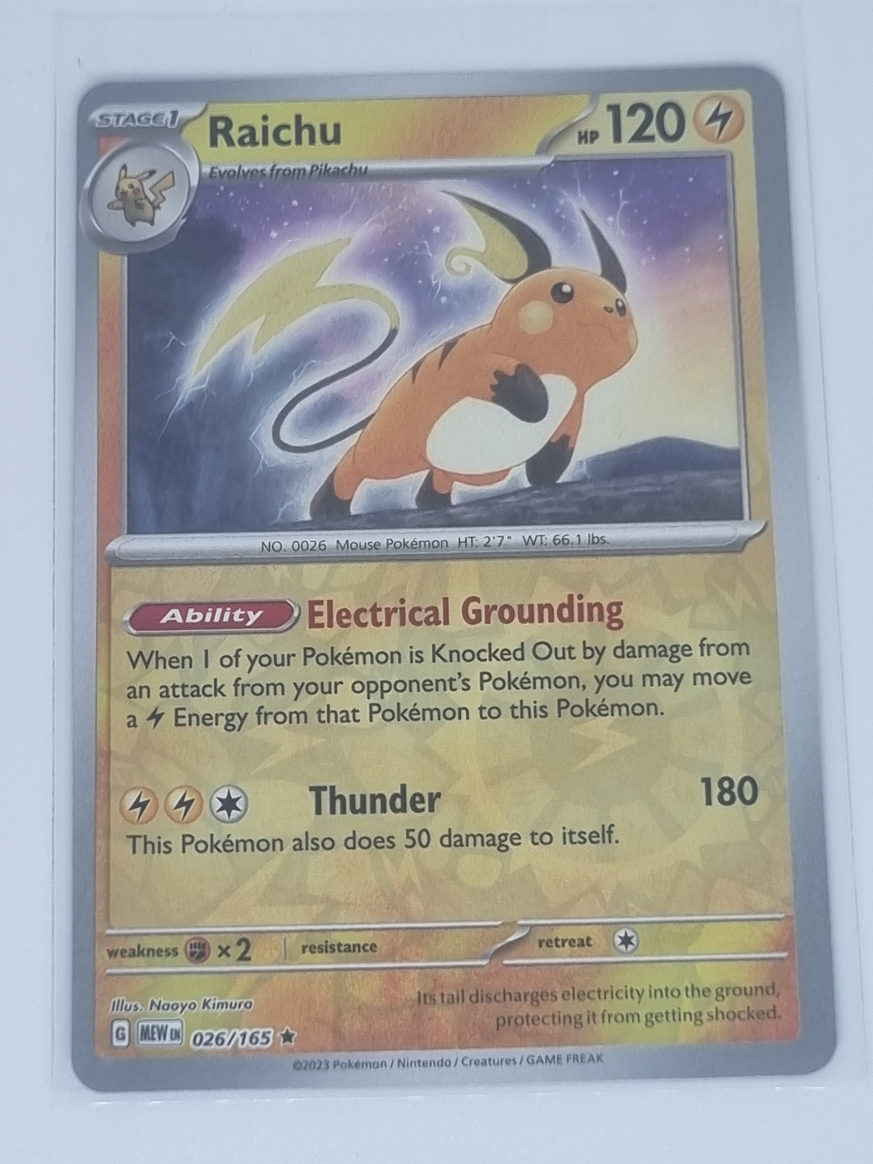 Pokemon TCG - Pokemon 151 - #026/165 - Reverse Holo - Raichu - Rare