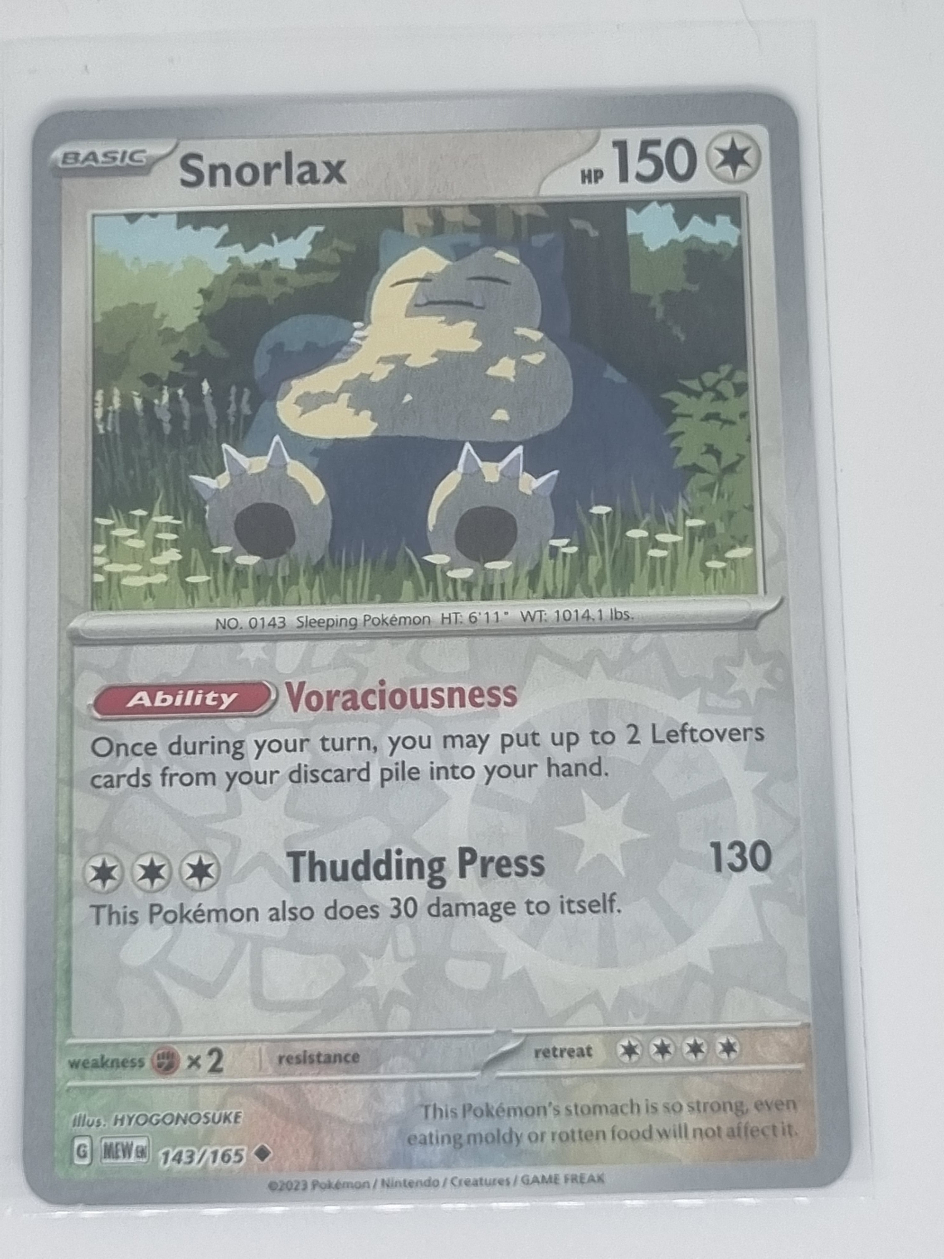Pokemon TCG - Pokemon 151 - #143/165 - Reverse Holo - Snorlax - Uncommon