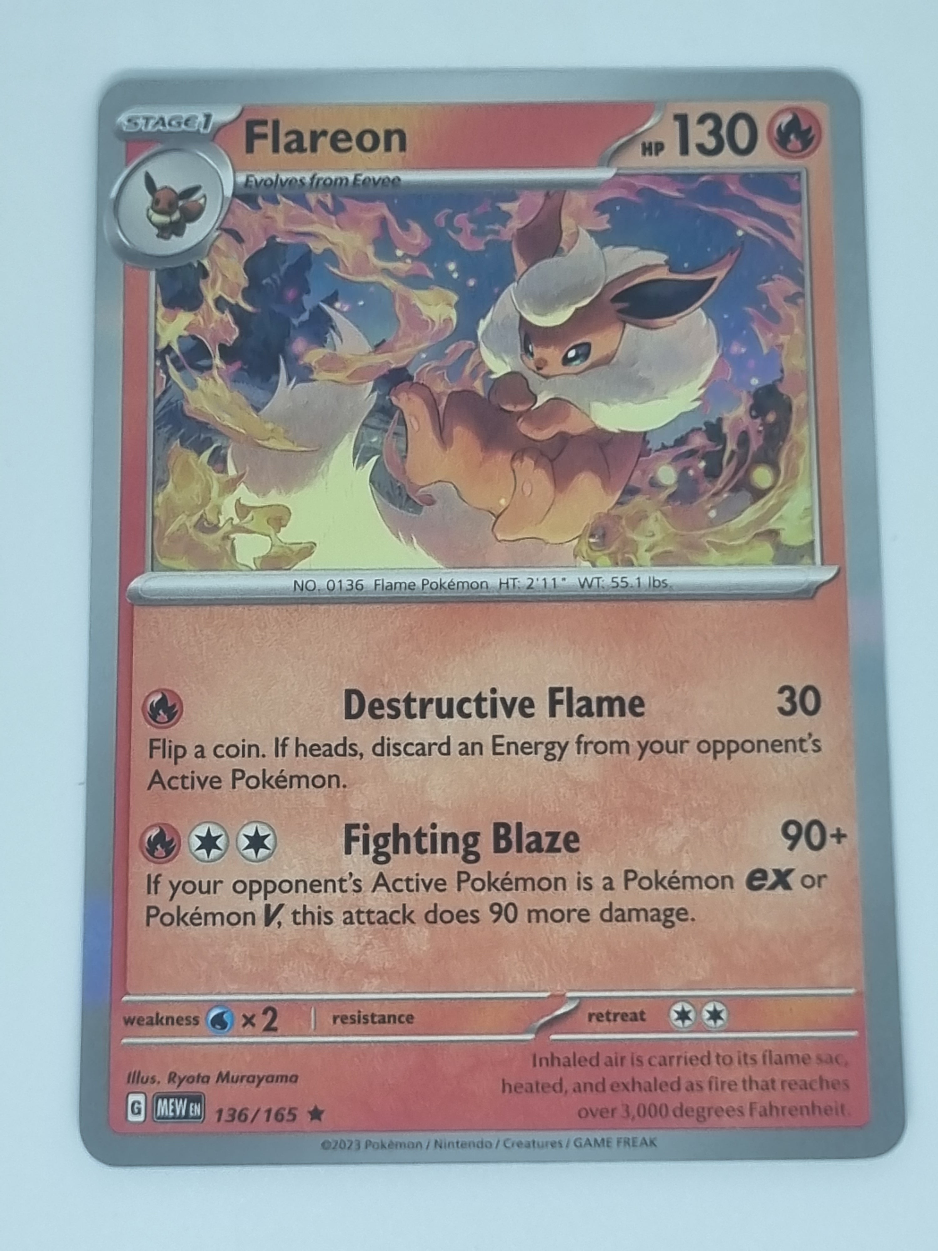 Pokemon TCG - Pokemon 151 - #136/165 - Flareon - Rare
