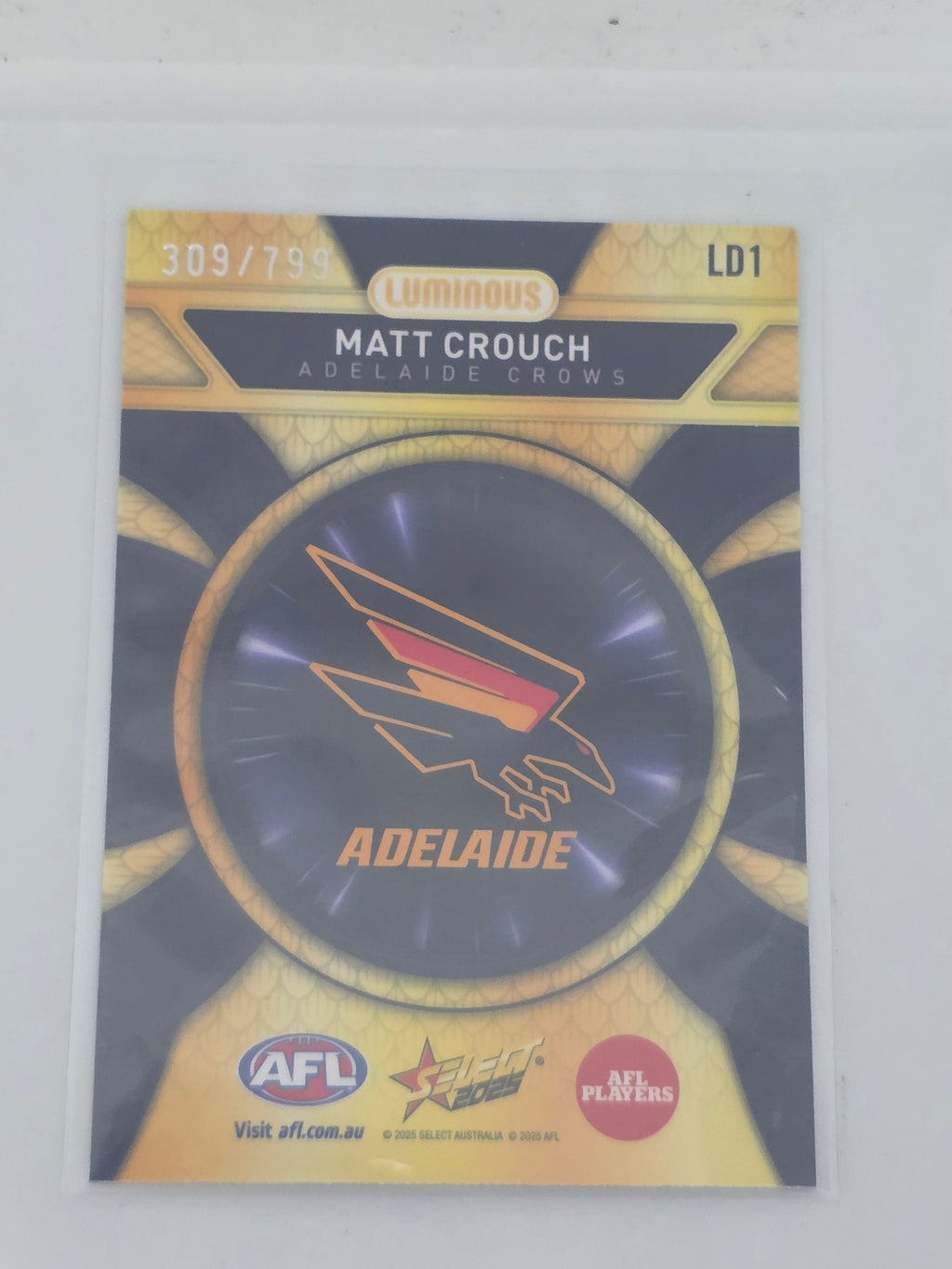 AFL Footy Stars 2025 Luminous Dragon Scales #LD1 M. CROUCH Adelaide #309/799