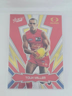 AFL Footy Stars 2025 Luminous Thunderbolt Gold #LT104 T. Miller Suns #053/399